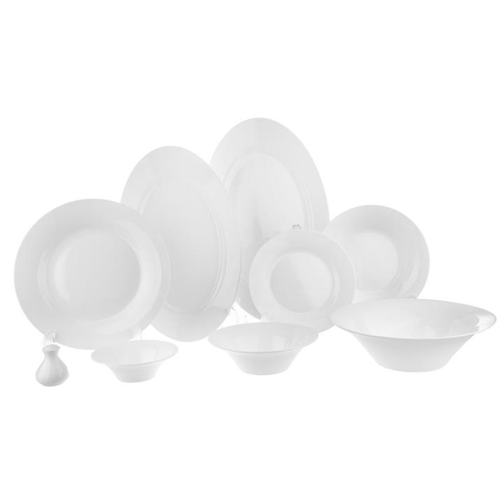 سرویس غذاخوری زرین 35 پارچه 6 نفره سری شهرزاد طرح سفید درجه عالی Zarin Iran Shahrzad White 35 Pieces Dinnerware Set Top Grade